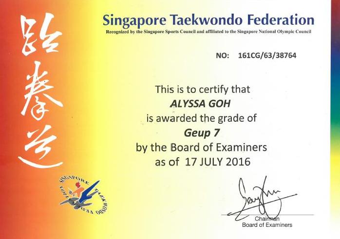 ‘Geup’ Certificates