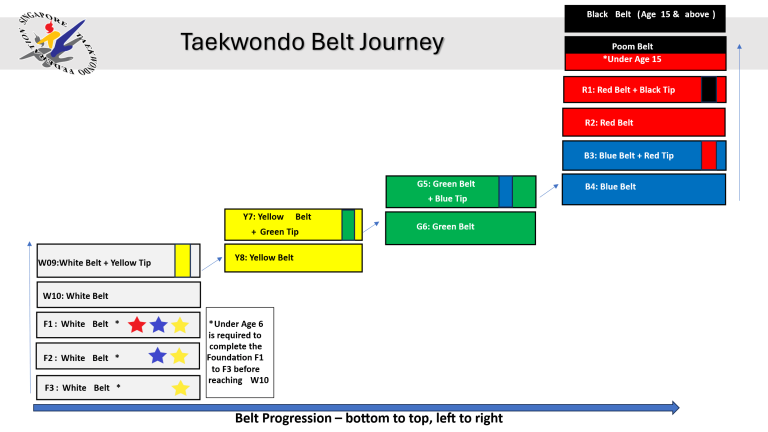 Singapore Taekwondo Federation (STF) Taekwondo Belt Progression & Grading